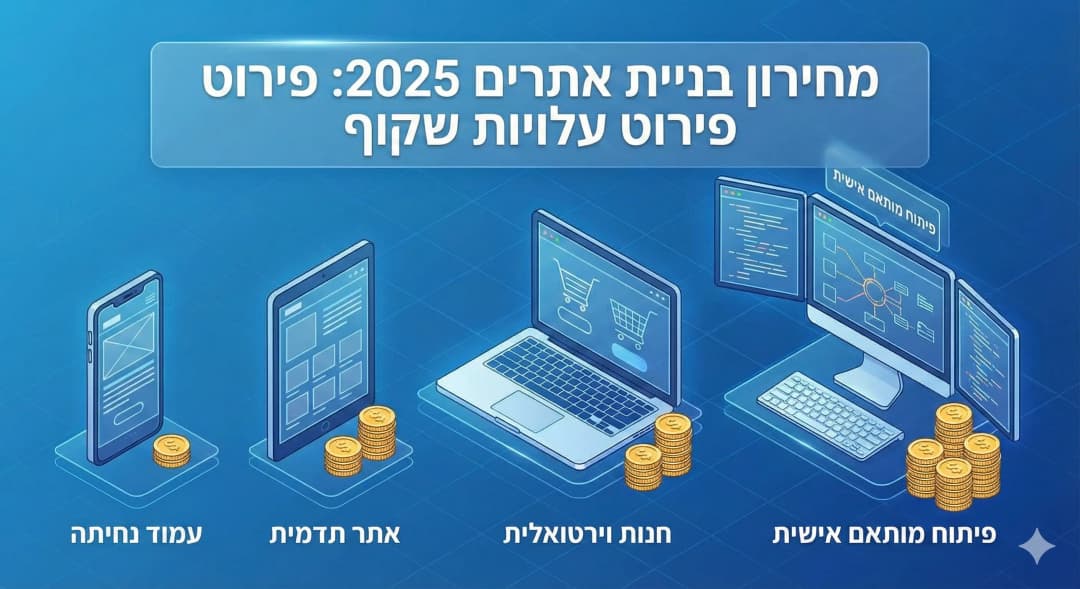 כמה עולה לבנות אתר ב-2026? המחירון השקוף